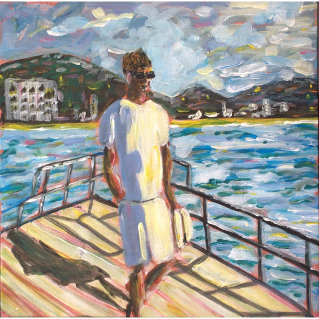 Title: “Freedom”.This small-format work conveys the feeling of a warm day at the seaside and inner peace. A figure in...