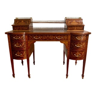 1800’s Carlton Hepplewhite Inlaid Desk Edwards Robert London For Sale