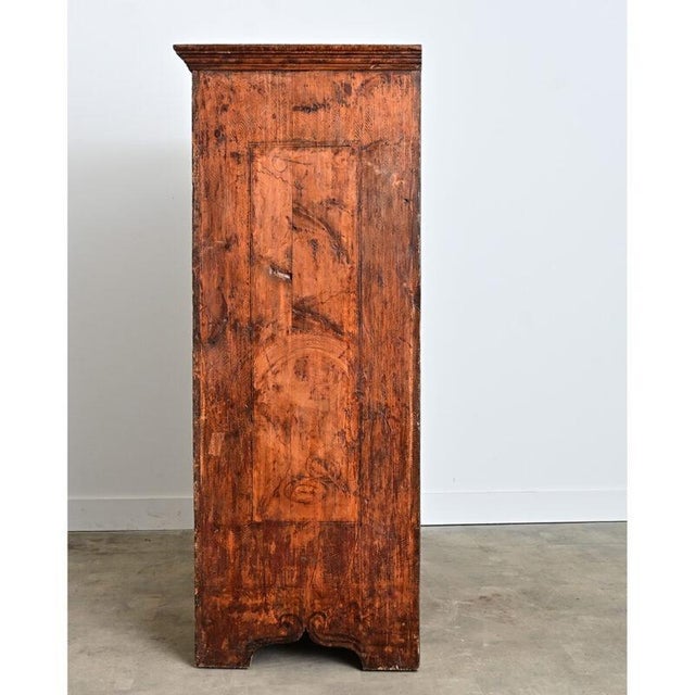 Folk Art Italian 18th Century Painted Wardrobe For Sale - Image 3 of 15