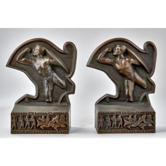 Greek Themed Bookends Depicting Scenes From Temple of Assos a Pair