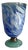 Blue & White Swirl Handmade Art Glass Vase For Sale