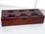 20thC. Mid Century Modern Japanese Black Leather, Brass Nails & Solid Cherry Wood Valet Lidded Box For Sale - Image 4 of 11
