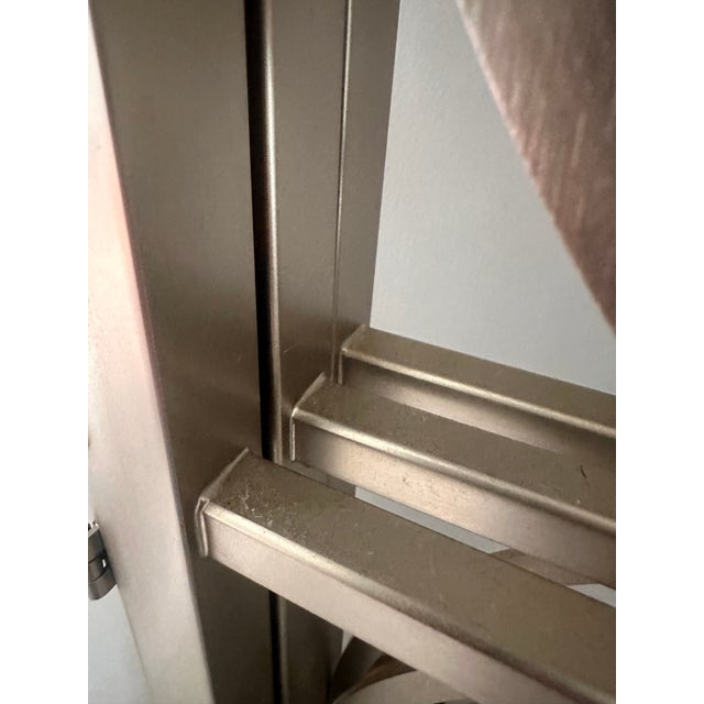 1990s Ethan Allen Radius Collection Brushed Nickel Three-Panel Architectural Folding Room Divider For Sale - Image 12 of 18