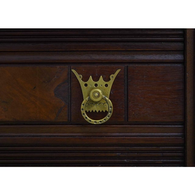 Victorian Restored Walnut 2 Door Bookcase Cabinet For Sale - Image 16 of 18