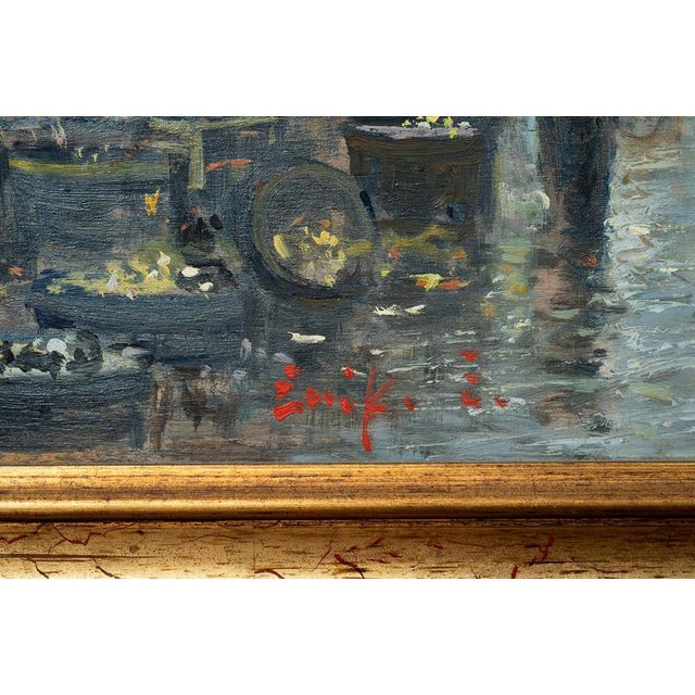 Neapolitan Artist, Market Square in Naples, 20th Century, Oil Painting on Panel For Sale - Image 3 of 5