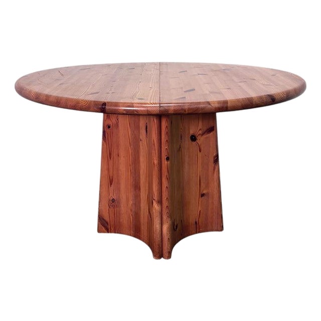 Round / Oval Pine Dining Table from Glostrup, 1970s For Sale