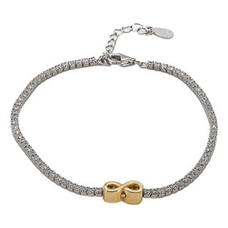 Diamond Tennis Bracelet With Infinity Charm For Sale