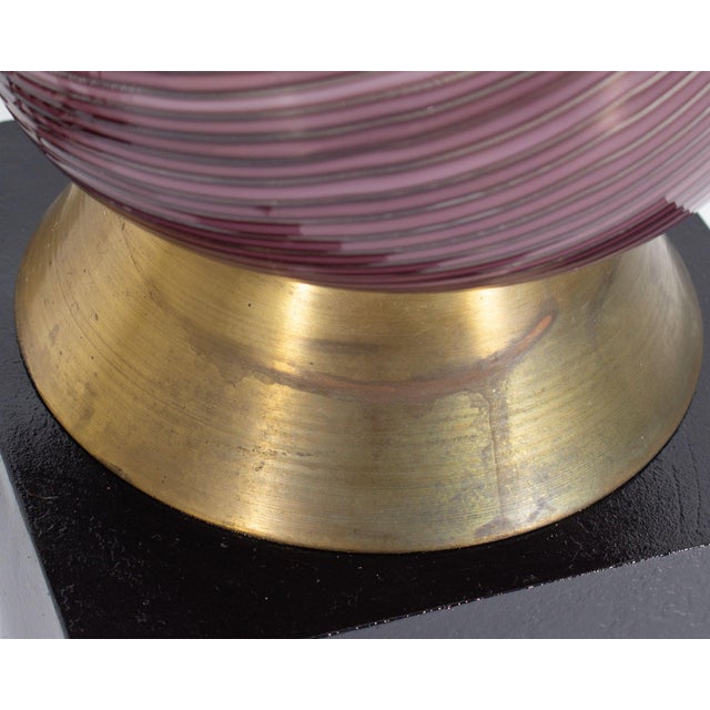 Purple Murano Italian Mezze Filigrana Glass Table Lamp by Dino Martens For Sale - Image 8 of 8