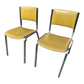 1960s Mid Century Modern Steelcase Yellow Chairs- Set of 2 For Sale