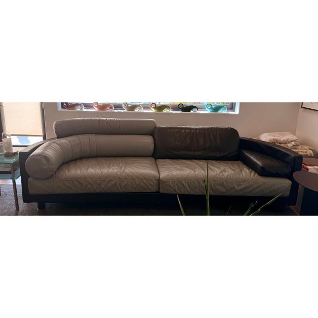 Postmodern 1990s Pace Collection I4 Mariani “Molto+Di” Leather Sofa For Sale - Image 3 of 6