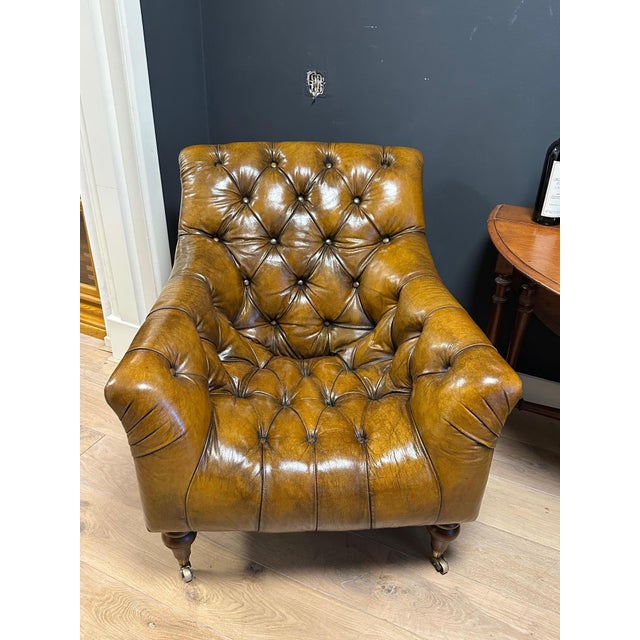Tan Vintage Club Chairs, 2000s, Set of 2 For Sale - Image 8 of 18
