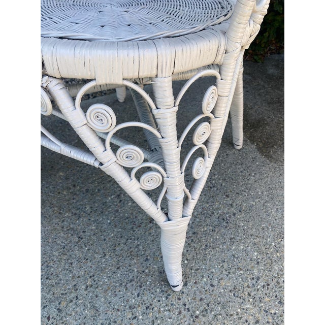 Tan Mid 20th Century Vintage Painted Wicker Chair For Sale - Image 8 of 10
