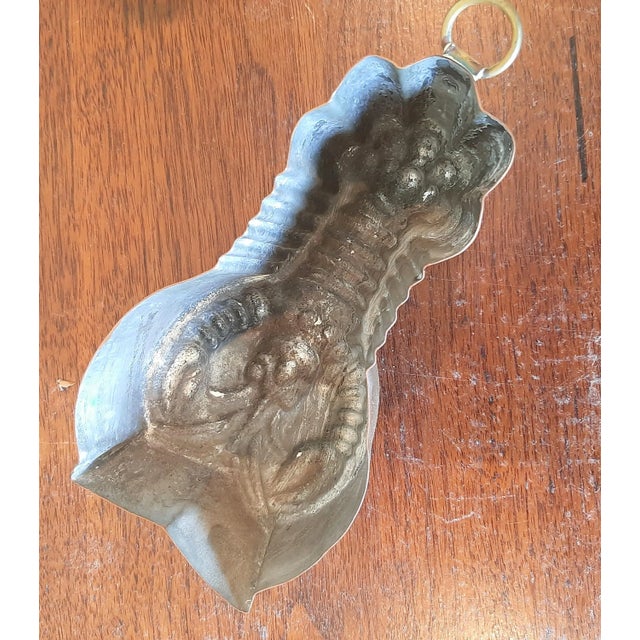 Rustic European Vintage French Copper Lobster Mold Large Size For Sale - Image 3 of 6