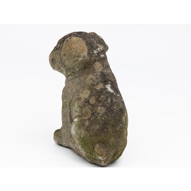 Vintage English Bulldog or Pug Dog Stone Garden Statue, English Mid 20th C. For Sale - Image 4 of 7