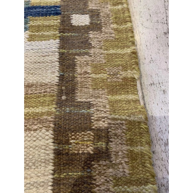 Mid-Century Swedish Flat Weave Rug For Sale - Image 9 of 11