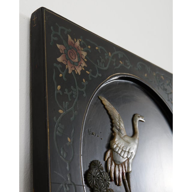 Chinese Six-Panel Carved Hardstone Lacquered Coromandel Screen For Sale - Image 10 of 12