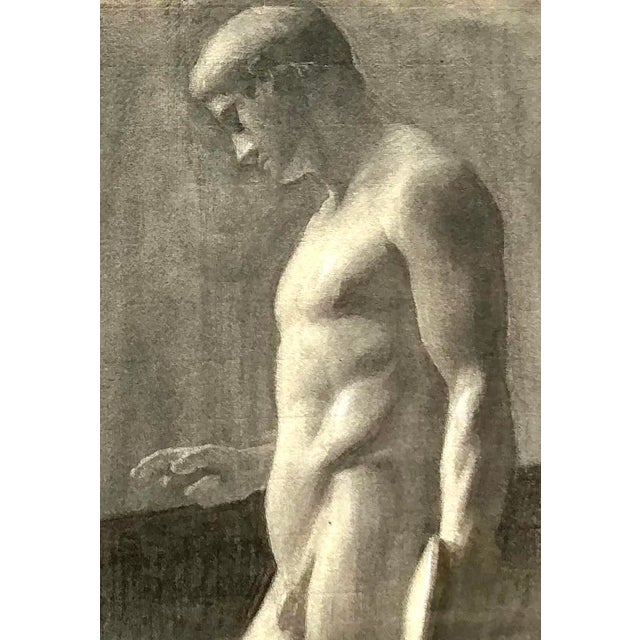 Vintage 1930s Original Pencil Sketch of Man For Sale - Image 10 of 12