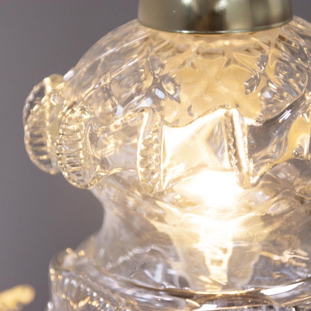 Vintage Flower Pendant in Clear Murano Glass, 1980s For Sale - Image 10 of 12