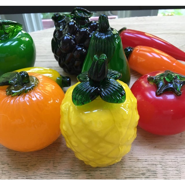 Bowl of HandBlown Glass Fruit and Vegetables 10 Pieces Chairish