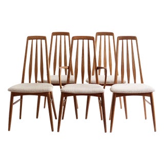 Vintage Eva Dining Chairs by Niels Koefoed for Hornslet Møbelfabrik, 1960s, Set of 5 For Sale