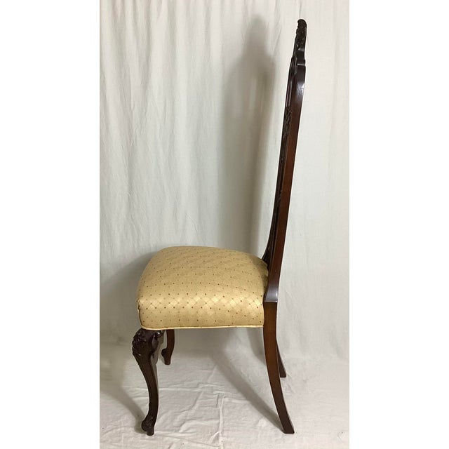 Pair of Rococo Carved Walnut Tall Back Side Chairs. These are a great pair of chairs. They are 55 1/2 inches tall on the...