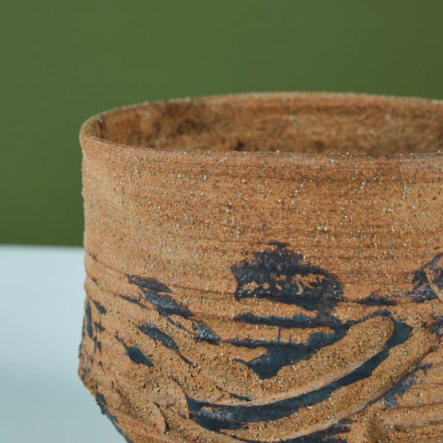 Stoneware Table Planter with Black Glaze For Sale - Image 10 of 13