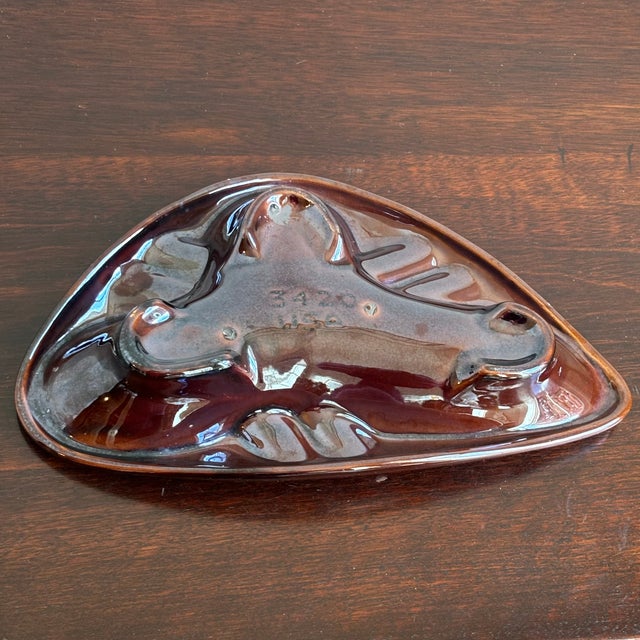 Vintage Mid-Century Modern Drip Glaze Ashtray / Catchall For Sale - Image 10 of 12