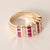 Vintage 14k Gold Ruby and Diamond Channel Set Wide Band Ring, Size 7.25 For Sale - Image 4 of 6