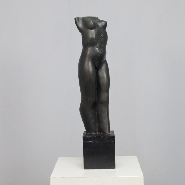 Francine Govers, Nude Female Torso, 1990s, Bronze & Stone For Sale - Image 12 of 12