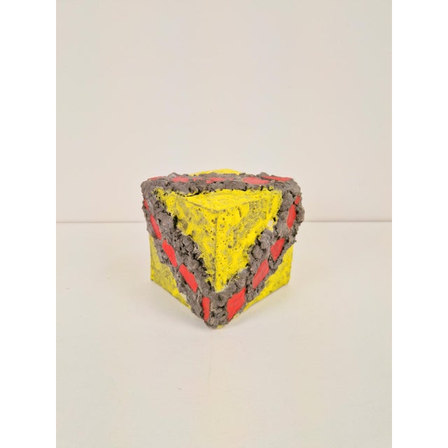 Vintage Ceramic Cube by M. W., 1970s For Sale - Image 9 of 9