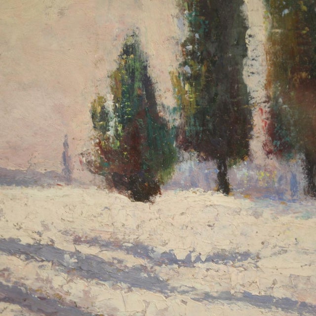Italian Artist, Snowy Landscape, 1932, Oil on Board, Framed For Sale - Image 7 of 16