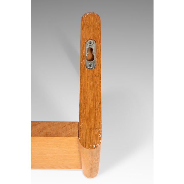 Wood Danish Mid-Century Modern Petite Wall-Hanging Shelf in White Oak Attributed to Dyrlund, Denmark, C. 1960s For Sale - Image 7 of 9