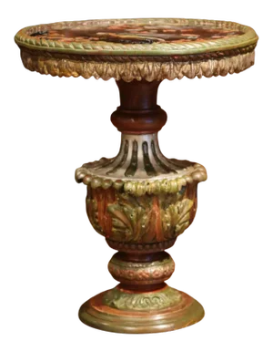 19th Century Italian Carved Giltwood and Painted Side Table With Eglomise Top