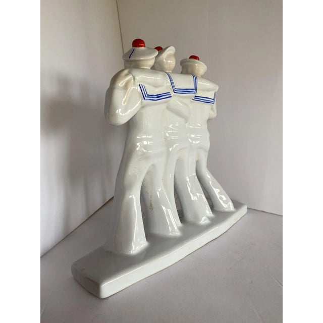 Ceramic 1930s Edouard Cazeaux French Art Deco Sailors on Leave Earthenware Ceramic Sculpture For Sale - Image 7 of 10