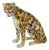 Large Vintage Italian Glazed Ceramic Serval Sculpture, 1980s For Sale