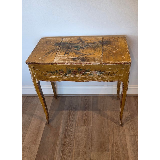 18th C. Italian Chinoiserie Venetian Louis XV Period Antique Polychrome Painted Dressing Table Console For Sale - Image 11 of 18