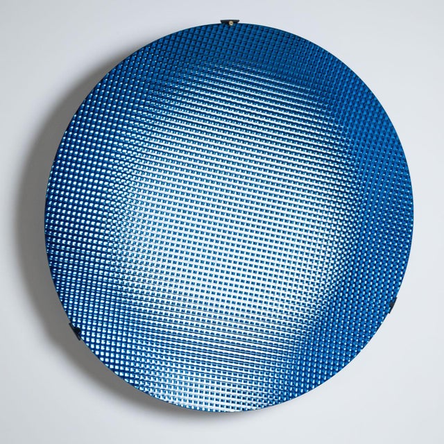 21st Century Large Concave Disc in Blue Glass by Roberto Giulio Rida, Italy For Sale - Image 16 of 18