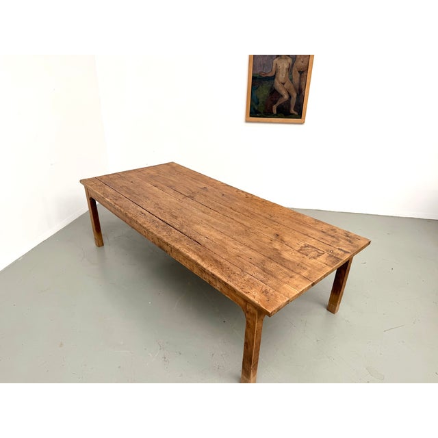 Large Brutalist Farmhouse Table in Oak, 1950s For Sale - Image 18 of 18