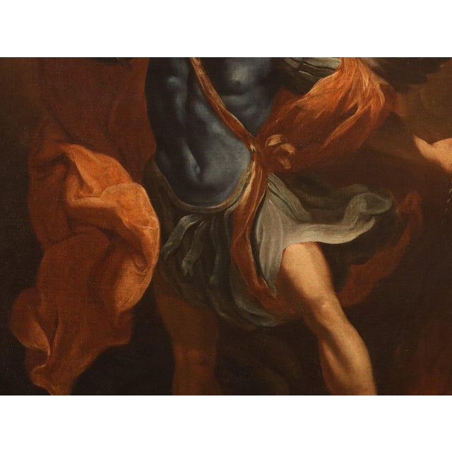 Follower of Guido Reni, Archangel Michael, 1700, Oil on Canvas For Sale - Image 9 of 16