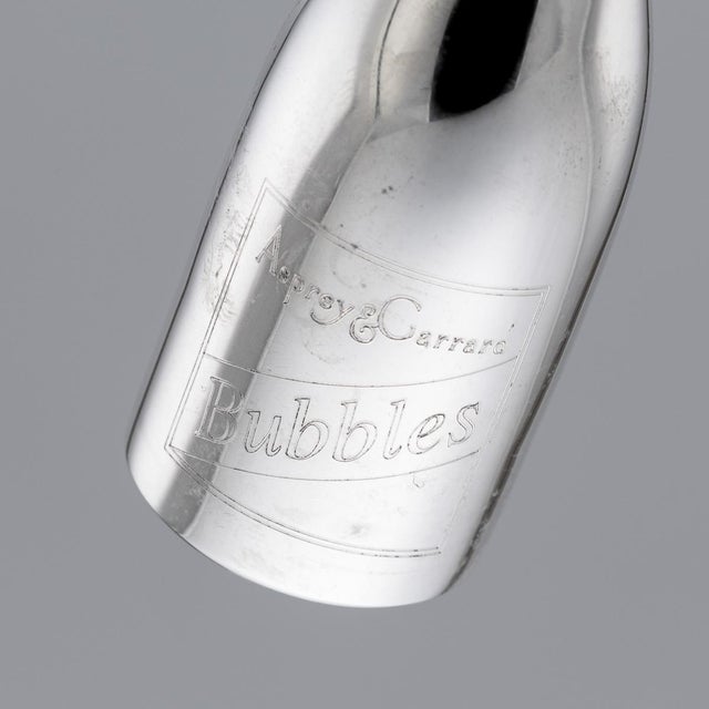 Silver Champagne Bottle Bubble Blowers from Asprey & Garrard, 2000s, Set of 2 For Sale - Image 11 of 14