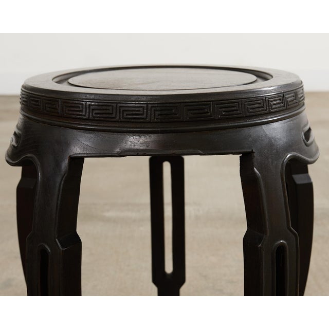 Pair of Chinese Export Hardwood Garden Stools or Drink Tables For Sale - Image 12 of 12