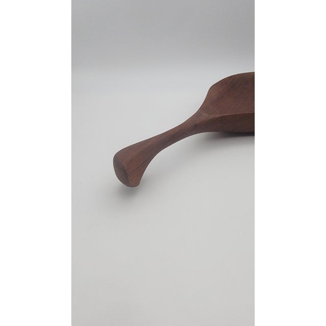 Mid-Century Modern Vintage Teak Milan Style Carved Bowl For Sale - Image 3 of 9