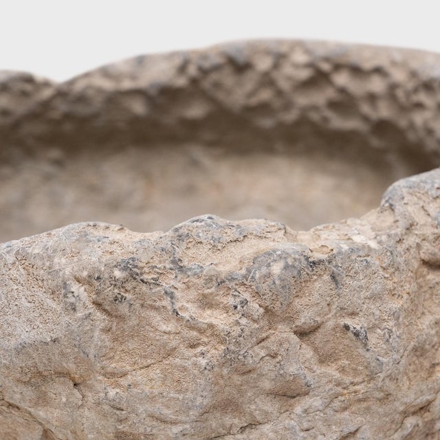 Antique Chinese Raw Stone Basin, 19th Century For Sale - Image 4 of 4