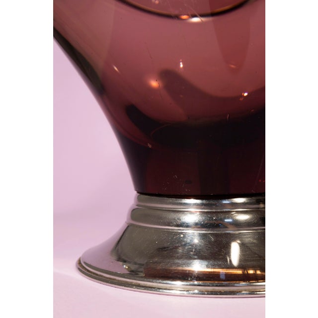 Vintage 1960s - 70s Purple Art Glass Centerpiece For Sale - Image 9 of 10