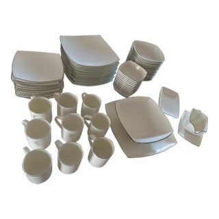 Mikasa Couture Platinum Dinnerware - Set of 66 For Sale