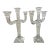 Rosenthal Austria Versace Crystal 3 - Arm Candlesticks With Frosted Medusa on the Center Arm Signed, Inscribed Set of 2 For Sale