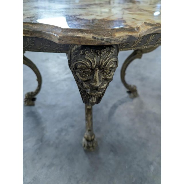 Metal Coffee Table in Bronze and Onyx For Sale - Image 7 of 8