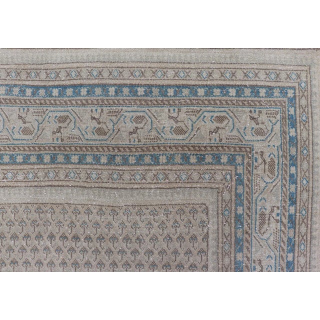 Textile Minimalist Design Vintage Persian Tabriz Rug With All-Over Small Scale Design For Sale - Image 7 of 12