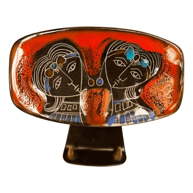 Vintage Metal Ceramic Coat Hanger For Sale