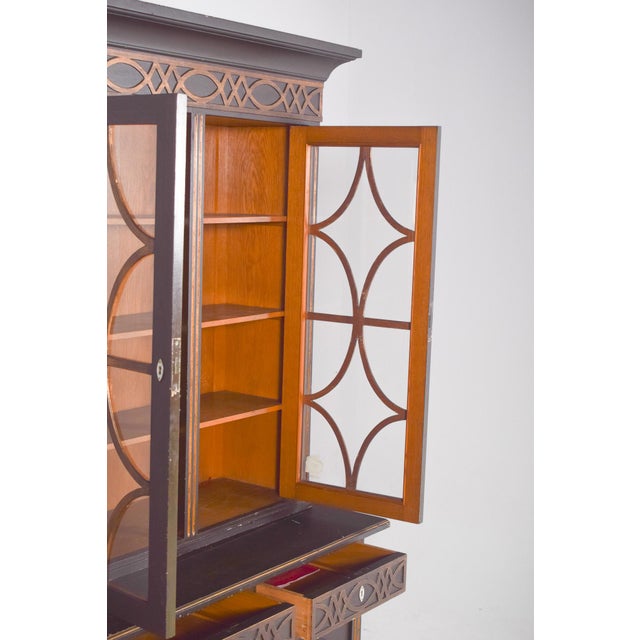 Danish Rustic Painted Cabinet with Gilt Accents For Sale - Image 10 of 14